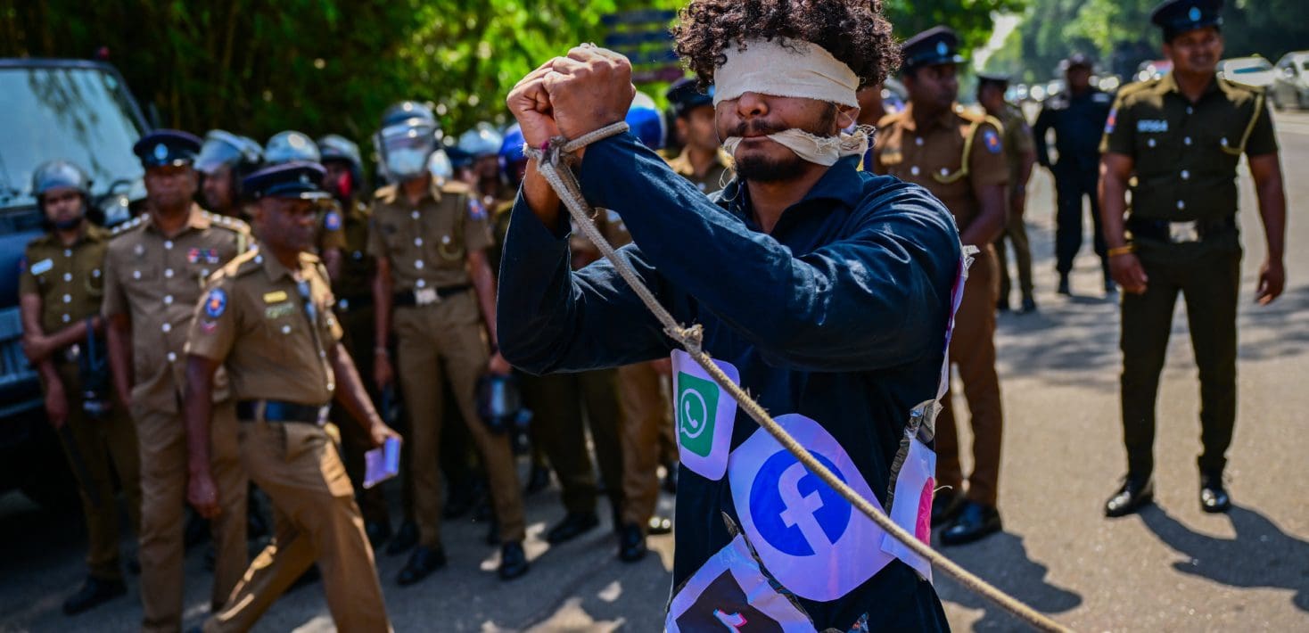 Sri Lankan man protests Online Safety Act