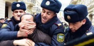 Policemen Man-handle Activist in Azerbaijan