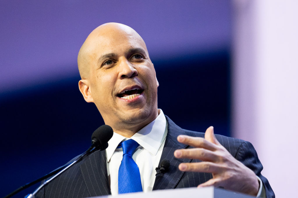 U.S. Senator Cory Booker (D-NJ) speaks at the American Israel Public Affairs Committee Policy Conference.-