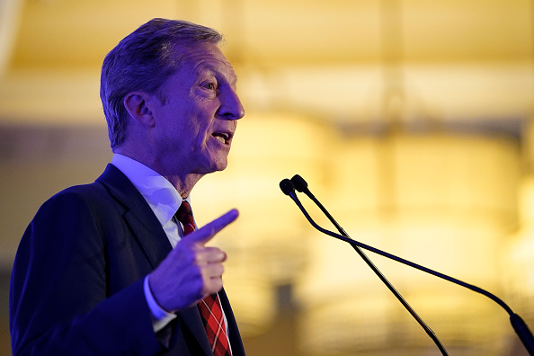 Democratic presidential candidate Tom Steyer speaks at the South Carolina Democratic Party