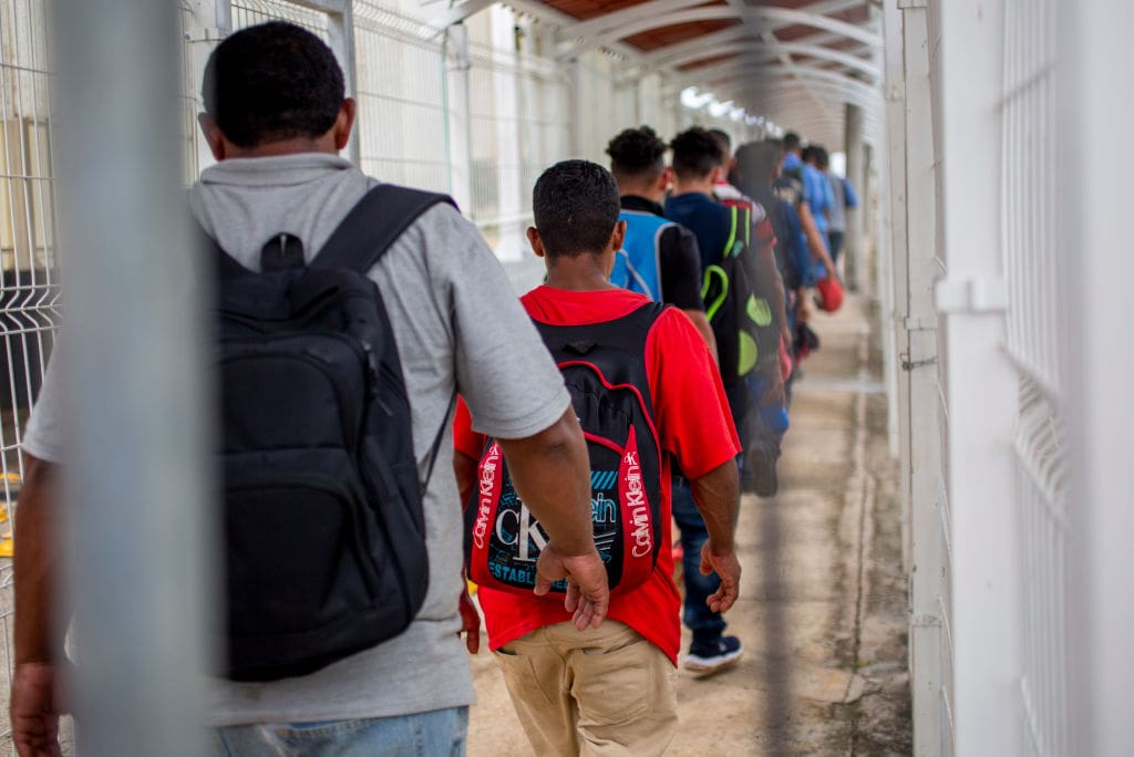 Central American migrants at the border with Mexico