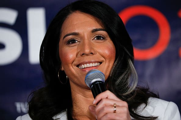 Democratic presidential candidate U.S. Representative Tulsi Gabbard (D-HI) holds a Town Hall meeting on Super Tuesday Primary night on March 3, 2020 in Detroit, Michigan.