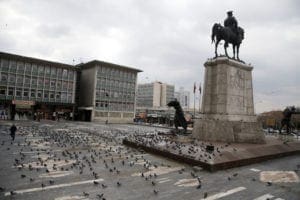 Surroundings of Ataturk Statue is seen nearly empty