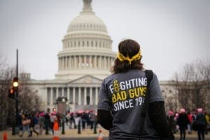 Amnesty members and supporters join the women's march in Washington DC, 21 January, 2017.