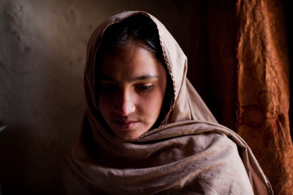  Bibi’s oldest child, 15-year-old Marja, no longer goes to school as her mother fears she will be kidnapped for marriage. Bibi says the girl has received many offers of money and marriage proposals in recent months. / UNHCR / J. Tanner / March 2011