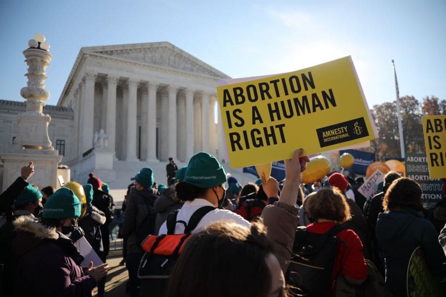 abortion rally in front of Supreme Court