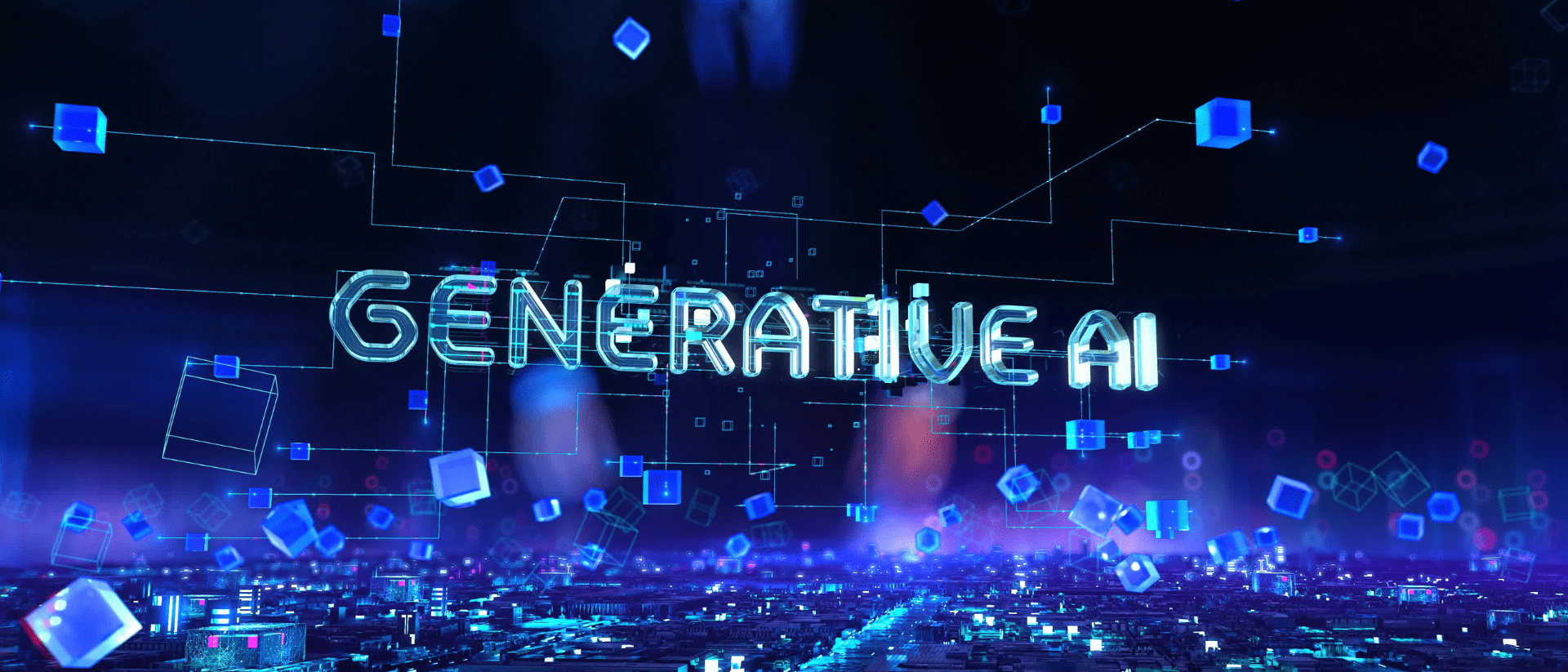 Dynamic digital background of the phrase generative AI