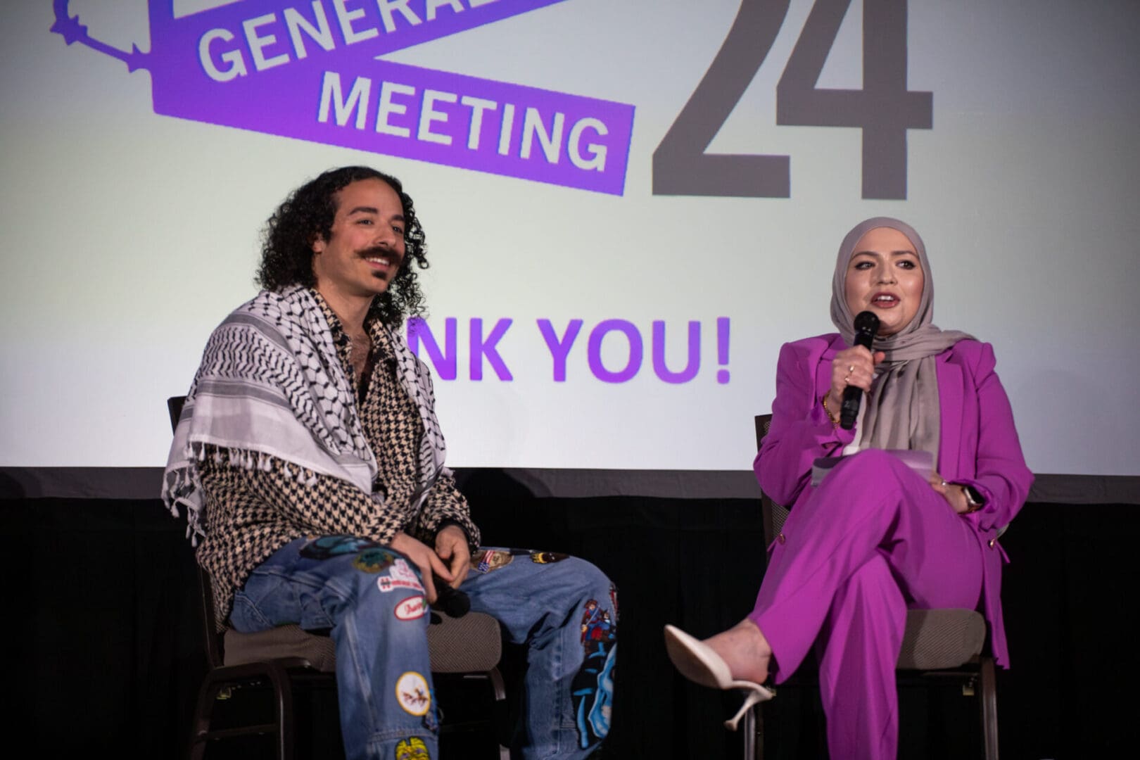 Anees, Palestinian-American musician and activist, and Isra Chaker