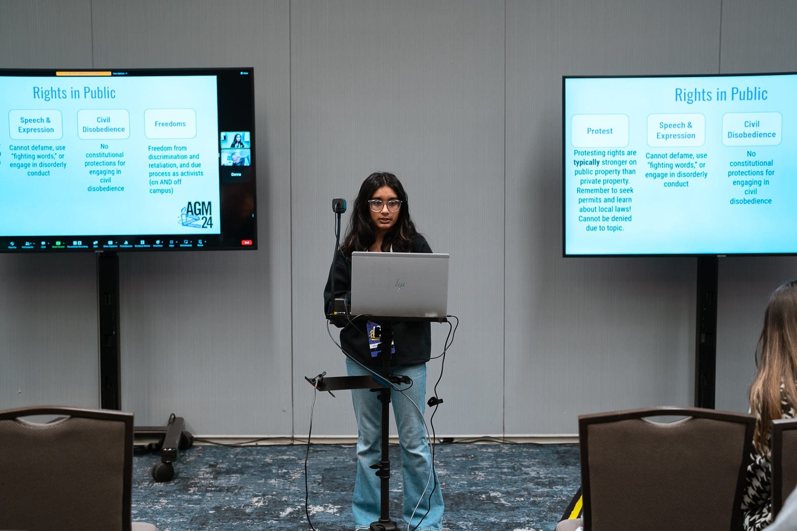 Bhavna Bangalore, Youth Collective Member from New Jersey, co-presented “How to: Activism in Hostile Environments