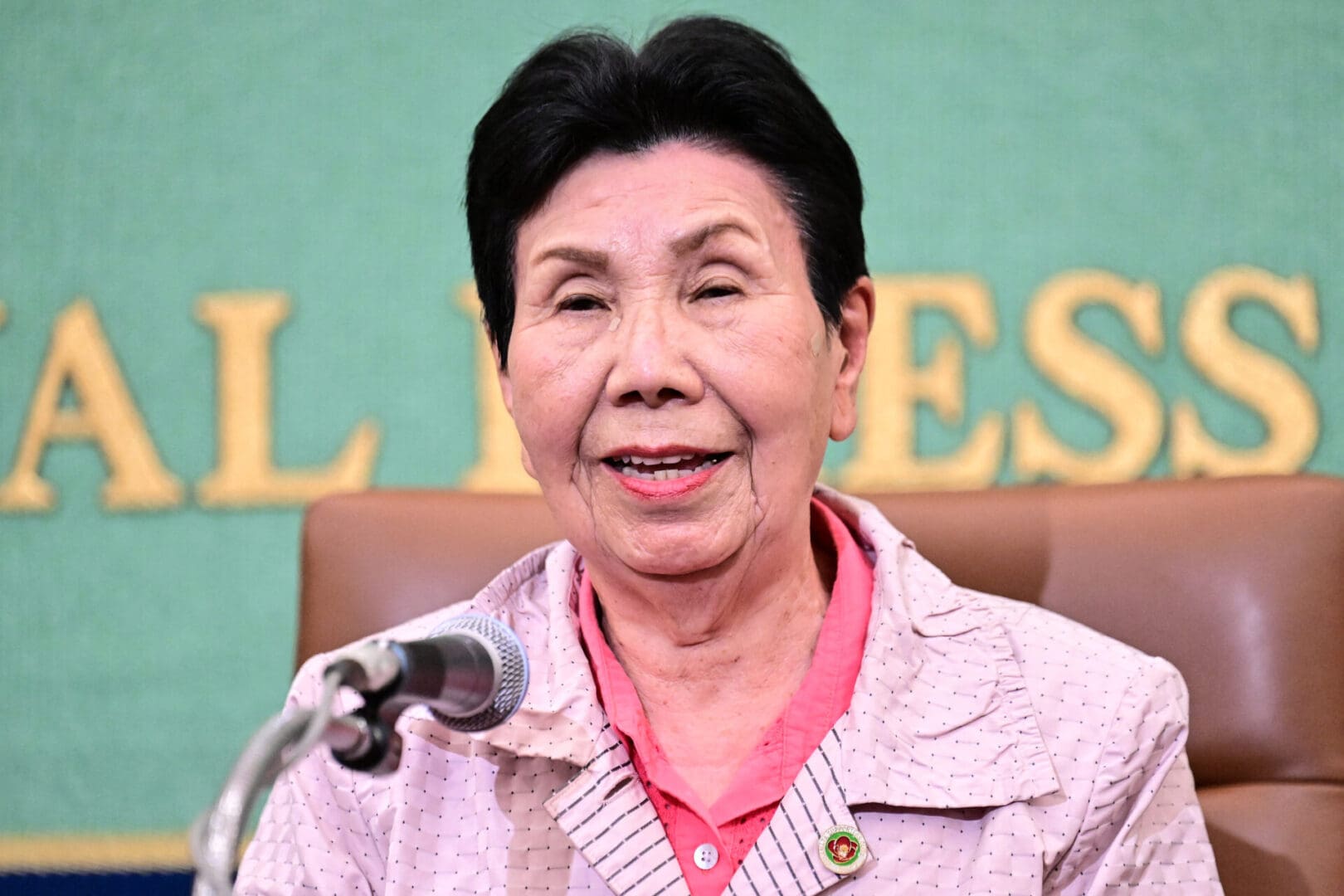 Hideko Hakamada, sister of former boxer Iwao Hakamada who spent 46 years on death row, takes part in a press conference at the Japan National Press Club in Tokyo on September 30, 2024, after her brother was acquitted on September 26 more than half a century after his murder conviction when a Japanese court ruled that evidence had been fabricated.
