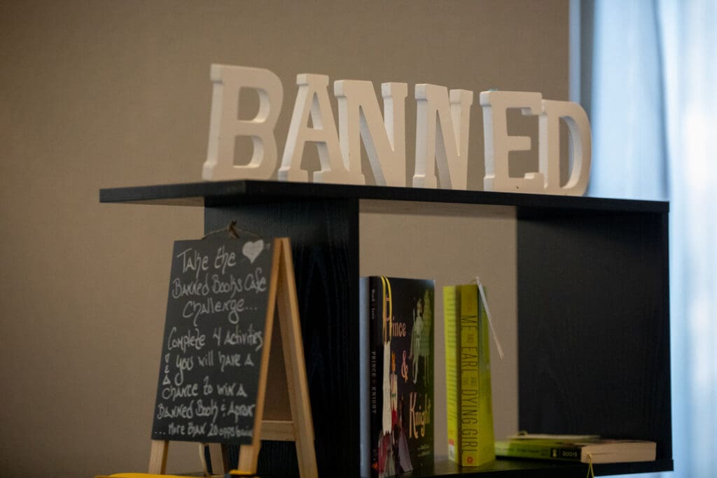 Cynthia Gabriel Walsh, AIUSA Senior Director for Individuals at Risk & Human Rights Education, led a banned books reading, highlighting the serious issue of individuals whose human rights are under attack because of their work.