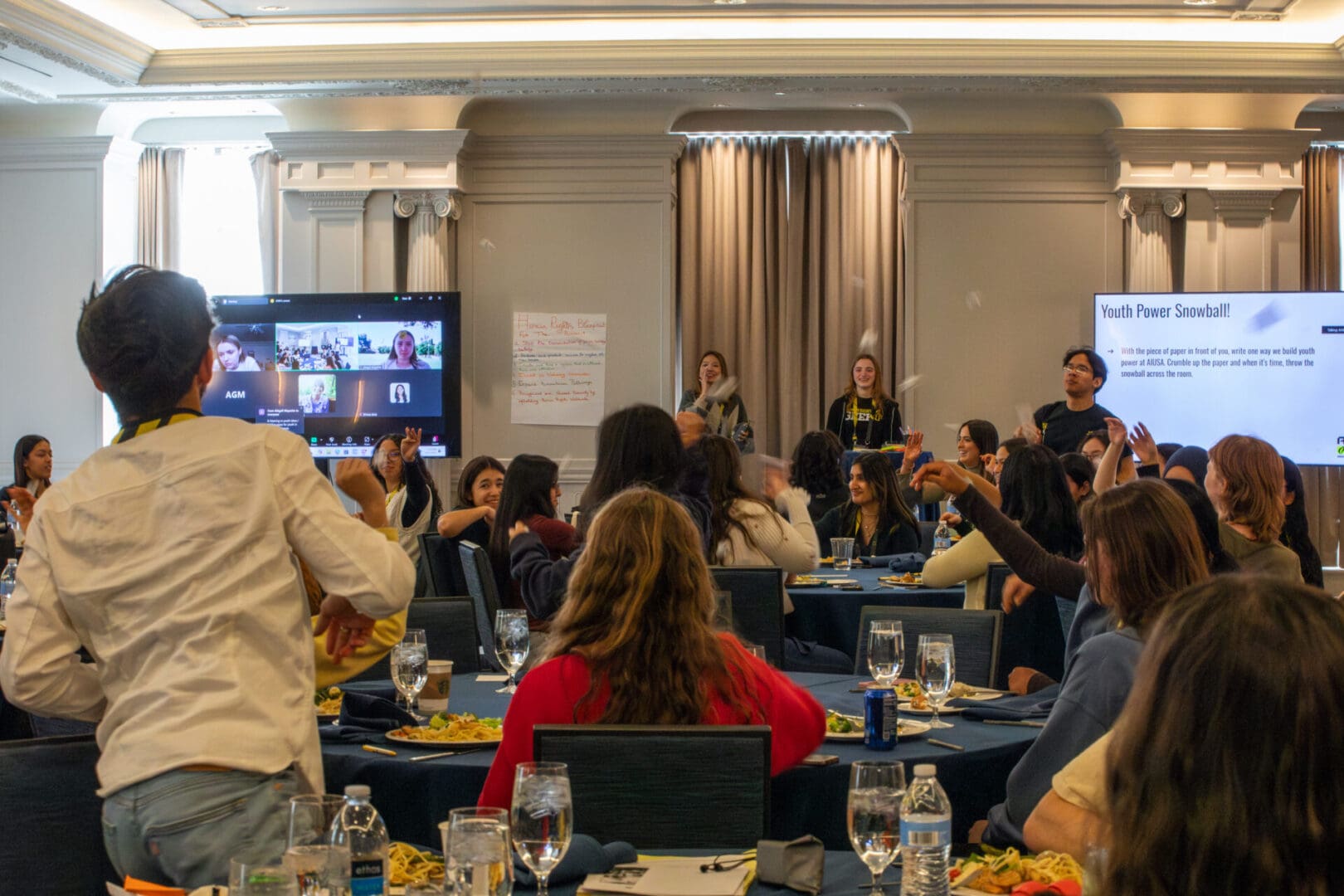 Youth activists participate in an activity focused on ways to build youth power at AIUSA.