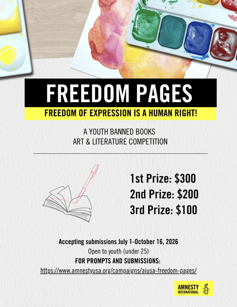 Freedom Pages 2026 Art and Lit Competition Flyer
