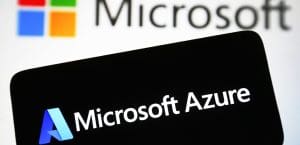 microsoft logo and Microsoft Azure logo