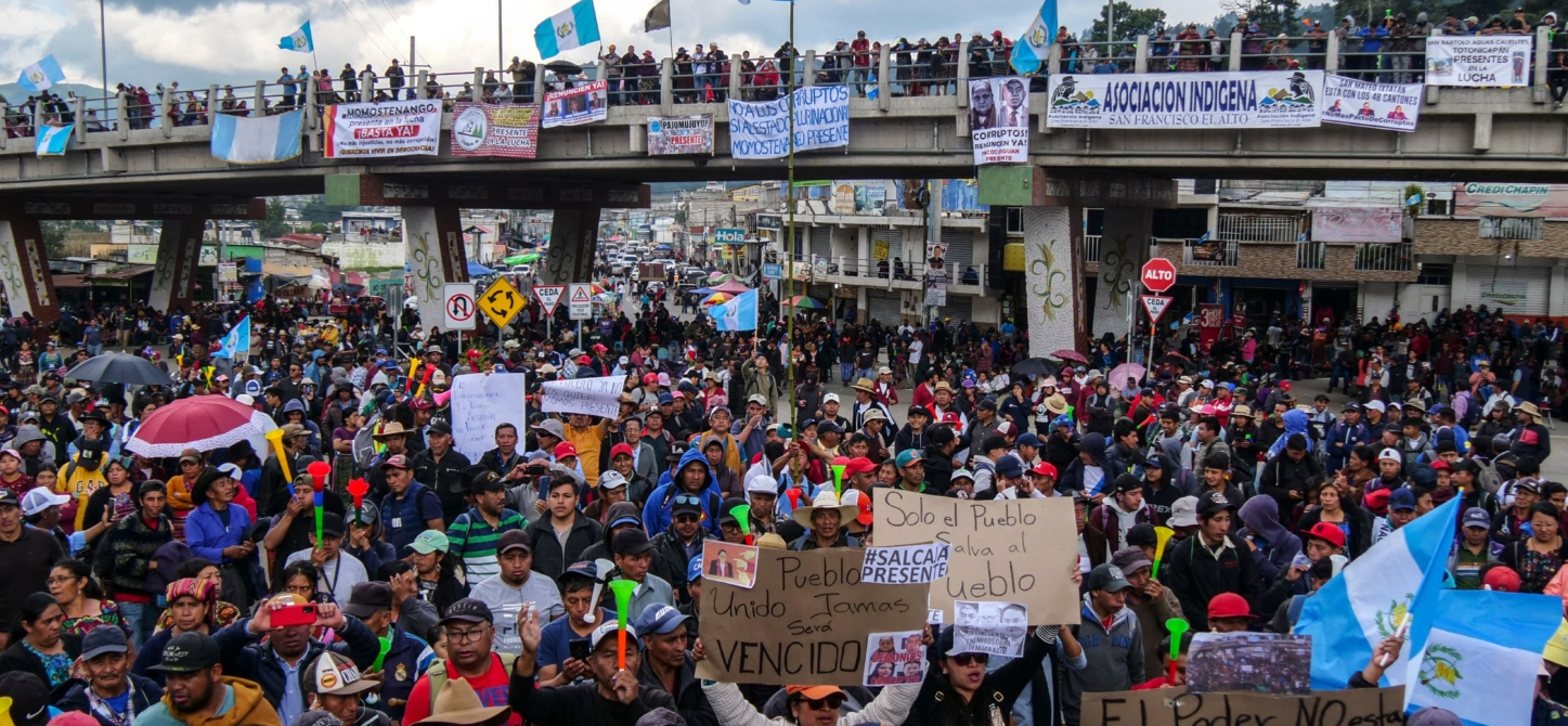 people protesting in a city in Guatemala