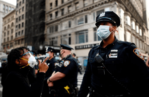 police in masks in New York during Black Lives Matter Protest