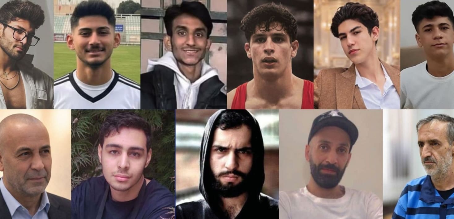 A collage of faces of men and boys.