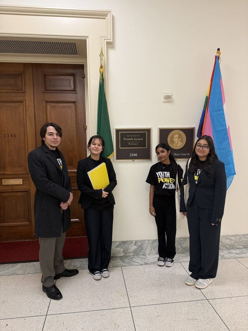 Land O’ Lakes High School AIUSA group at Representative Jayapal’s office (Sunaina Patel)