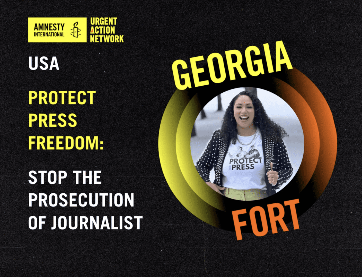 Postcard for USA Urgent Action of Georgia Fort