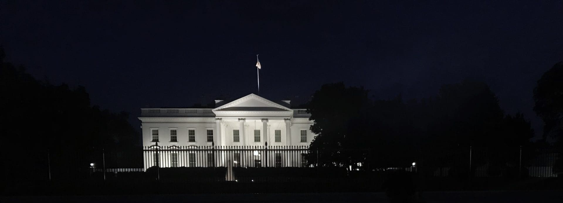 View Of White House lit up at night in Washington D.C.