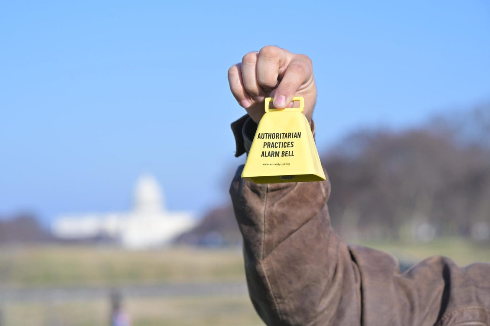 Amnesty International ‘Ringing Alarm Bells for Authoritarian Practices’ on Saturday, March 7th, 2026in Washington. (Joy Asico-Smith/AP Content Services for Amnesty International USA)