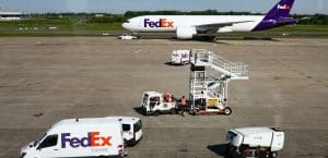 airport with FedEx planes
