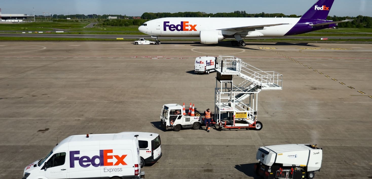 airport with FedEx planes