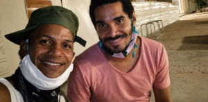 two men smiling