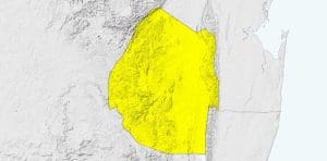 map with Eswatini highlighted in yellow