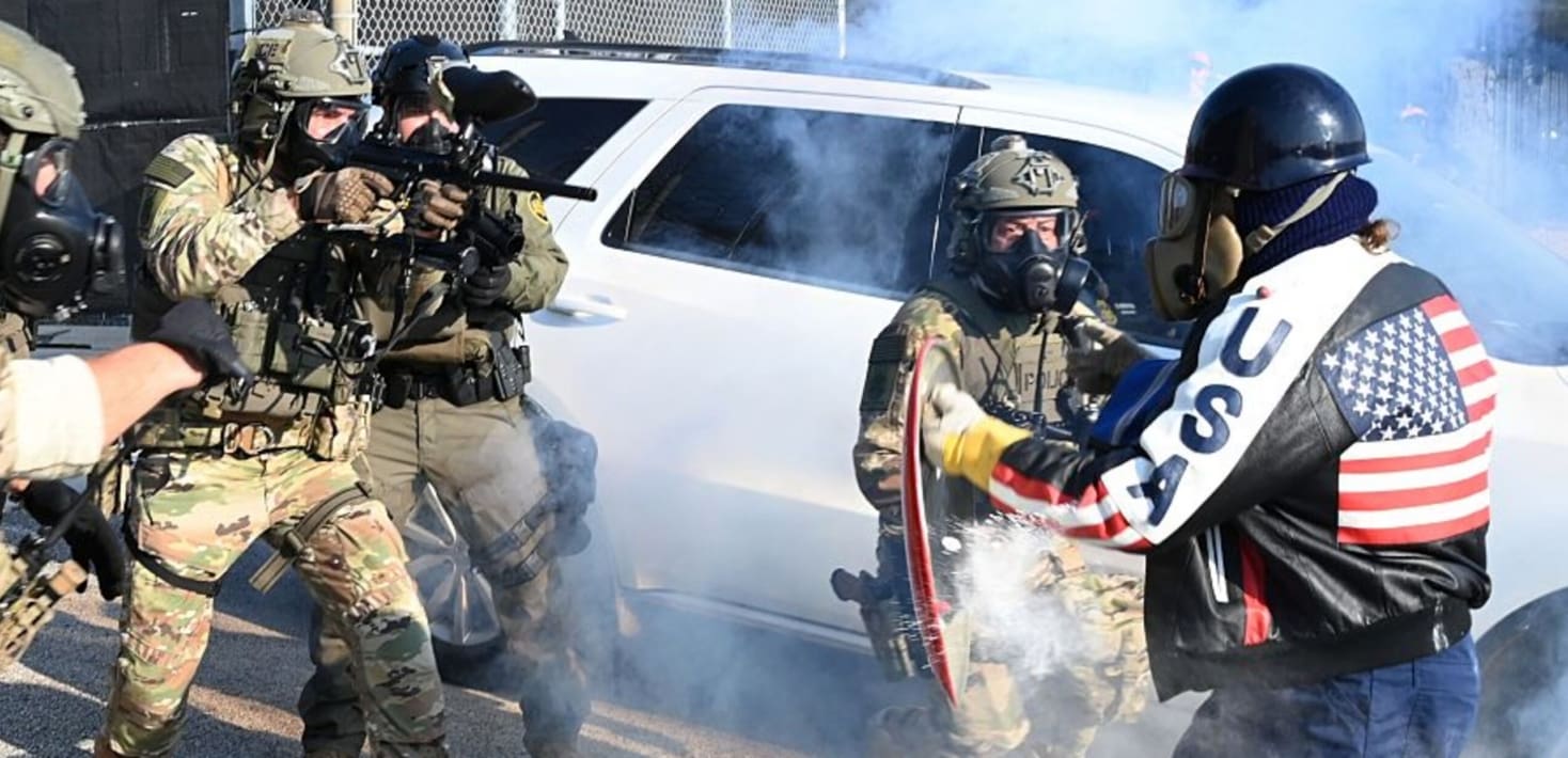 ICE and a USA fan clashing