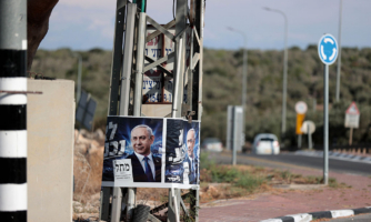 poster in Israel of Netanyahu